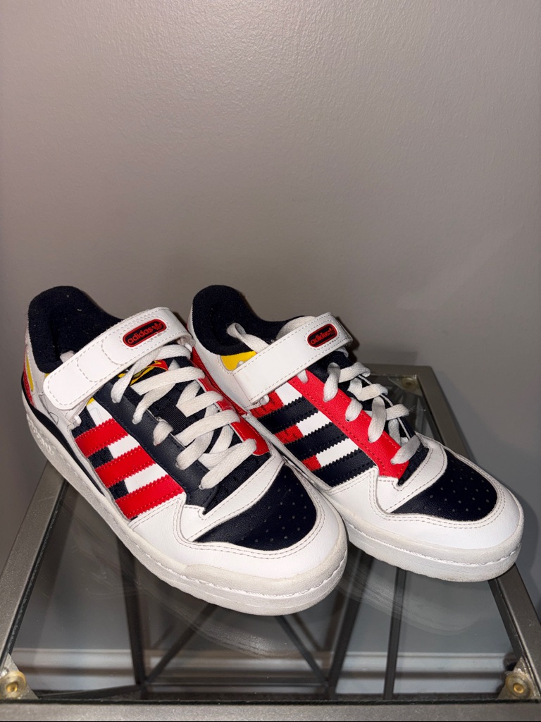 Adidas Kids White, Navy & Red Sneakers